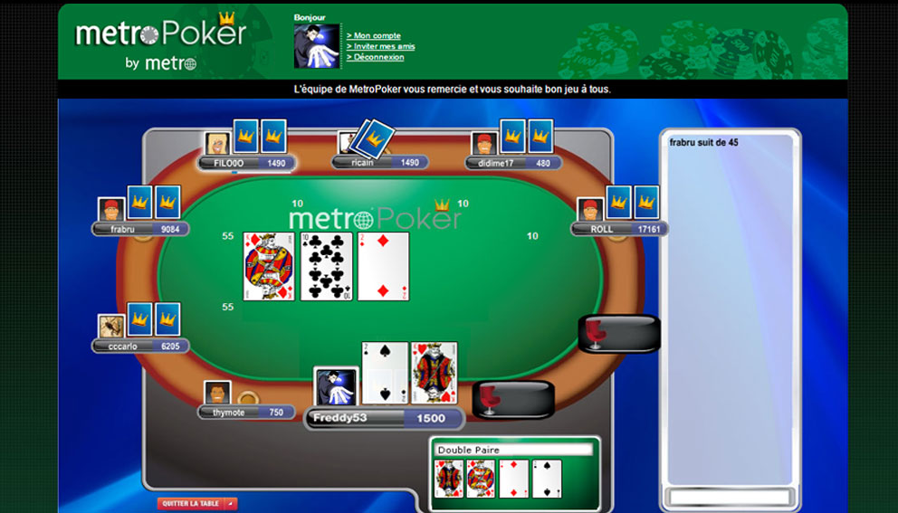 Table de poker de metroPoker