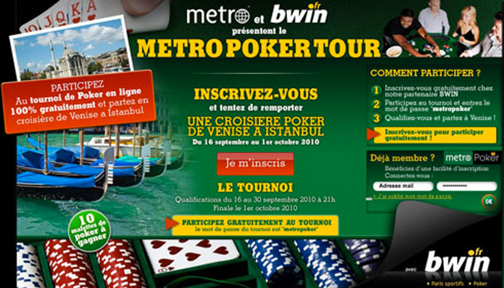 Le metroPoker tour, un tournoi de poker Bwin