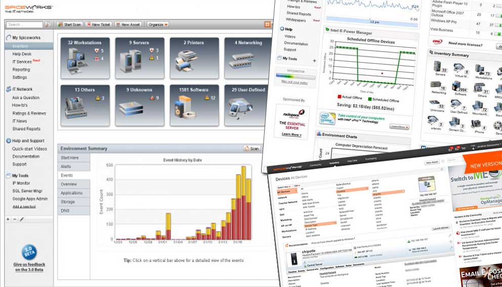 Supervisión e inventario con Spiceworks