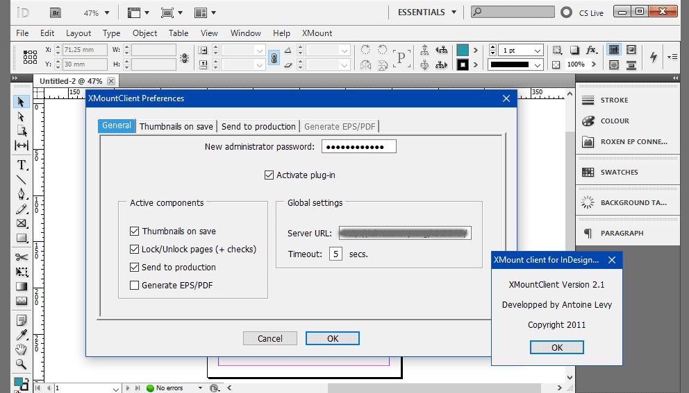 Plug-in XmountClient para InDesign